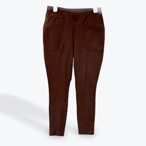 Susan Graver Weekend Brown Corduroy Stretch Pants Petite MP